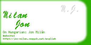 milan jon business card